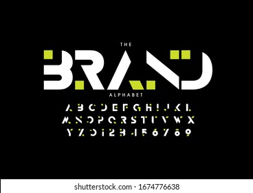 Vector of stylized modern font and alphabet