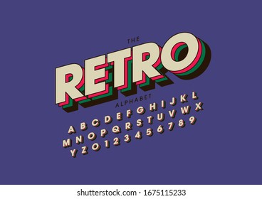 Vector of stylized modern font and alphabet