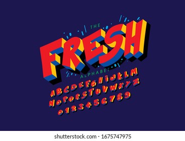 Vector of stylized modern font and alphabet