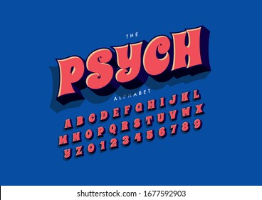 Vector of stylized modern font and alphabet