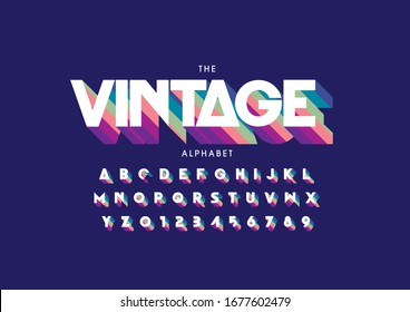 Vector of stylized modern font and alphabet