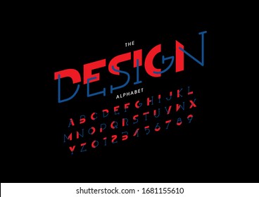 Vector de letra y alfabeto modernos estilizados