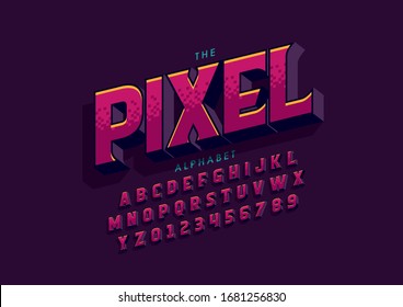 Vector of stylized modern font and alphabet