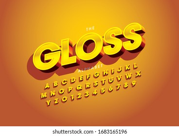 Vector of stylized modern font and alphabet