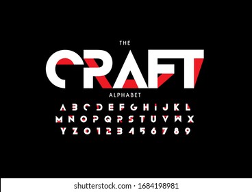 Vector of stylized modern font and alphabet