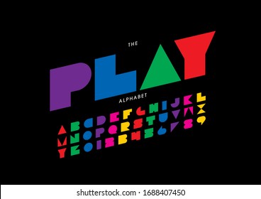 Vector of stylized modern font and alphabet