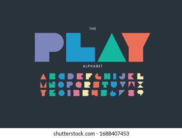 Vector of stylized modern font and alphabet