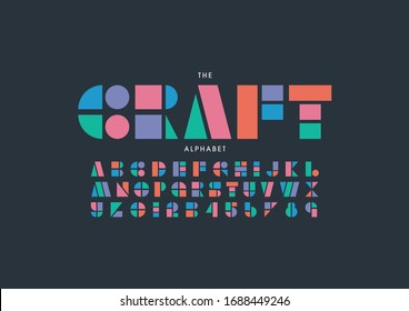 Vector of stylized modern font and alphabet