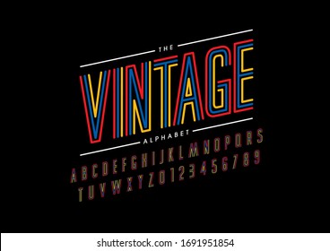 Vector of stylized modern font and alphabet