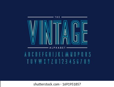 Vector of stylized modern font and alphabet