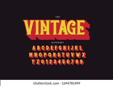 Vector of stylized modern font and alphabet