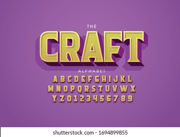 Vector of stylized modern font and alphabet