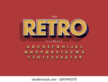 Vector of stylized modern font and alphabet