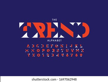 Vector of stylized modern font and alphabet