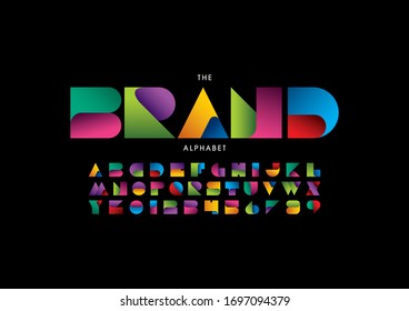 Vector of stylized modern font and alphabet