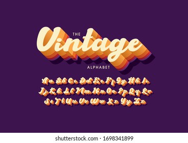 Vector of stylized modern font and alphabet