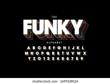 Vector of stylized modern font and alphabet