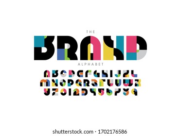 Vector of stylized modern font and alphabet
