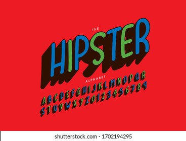 Vector of stylized modern font and alphabet