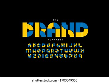 Vector of stylized modern font and alphabet