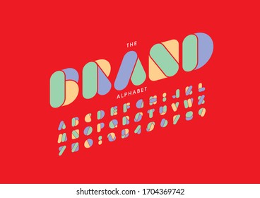 Vector of stylized modern font and alphabet