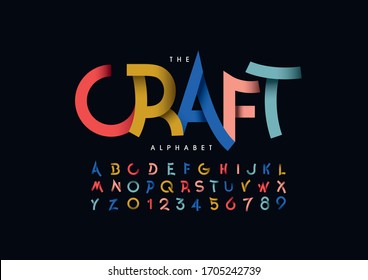 Vector of stylized modern font and alphabet