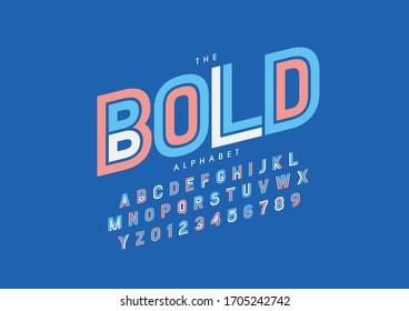 Vector of stylized modern font and alphabet