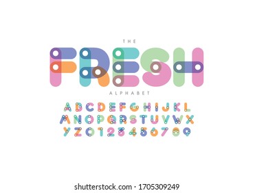Vector of stylized modern font and alphabet