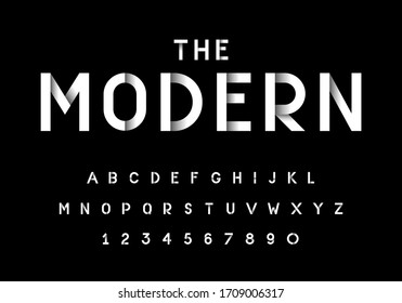 Vector Of Stylized Modern Font And Alphabet Set