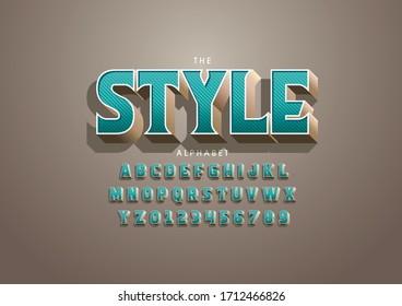Vector of stylized modern font and alphabet