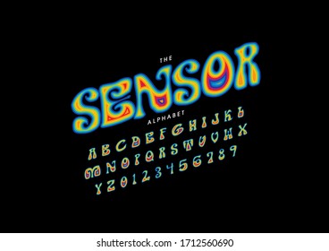 Vector of stylized modern font and alphabet