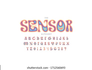 Vector of stylized modern font and alphabet