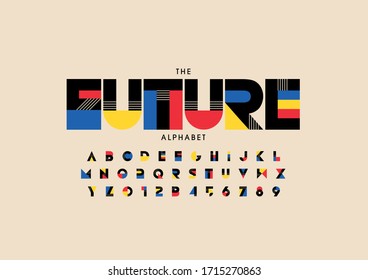 Vector of stylized modern font and alphabet
