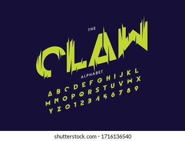 Vector of stylized modern font and alphabet