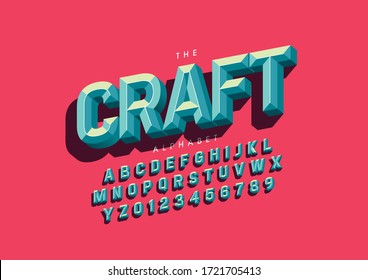 Vector of stylized modern font and alphabet