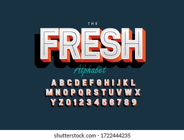 Vector of stylized modern font and alphabet