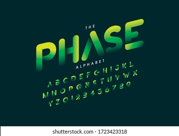 Vector of stylized modern font and alphabet