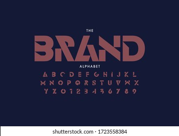 Vector of stylized modern font and alphabet