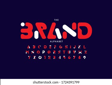Vector of stylized modern font and alphabet