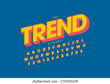 Vector of stylized modern font and alphabet