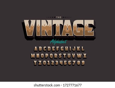 Vector of stylized modern font and alphabet