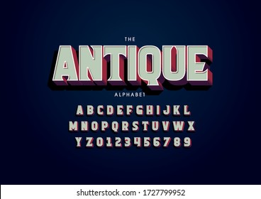 Vector of stylized modern font and alphabet