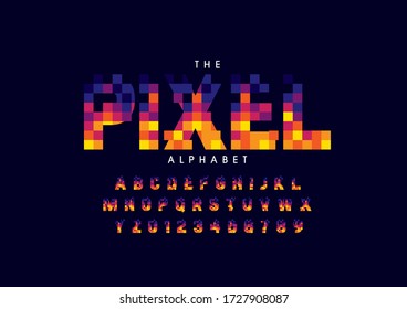Vector of stylized modern font and alphabet