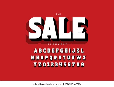 Vector of stylized modern font and alphabet