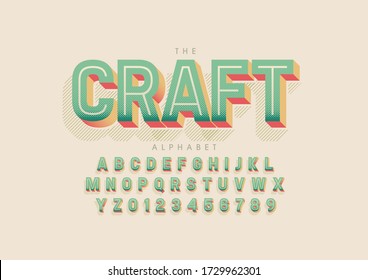 Vector of stylized modern font and alphabet