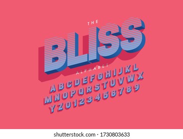 Vector of stylized modern font and alphabet