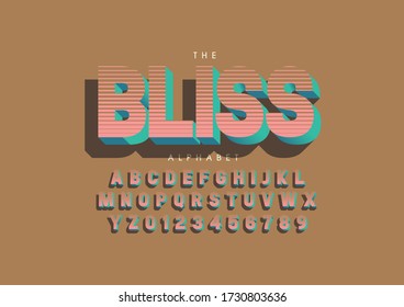Vector of stylized modern font and alphabet