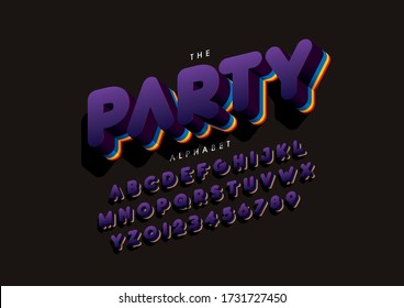 Vector of stylized modern font and alphabet