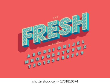 Vector of stylized modern font and alphabet
