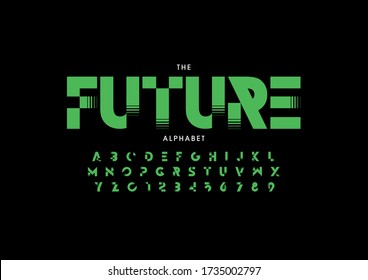 Vector of stylized modern font and alphabet